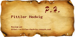 Pittler Hedvig névjegykártya